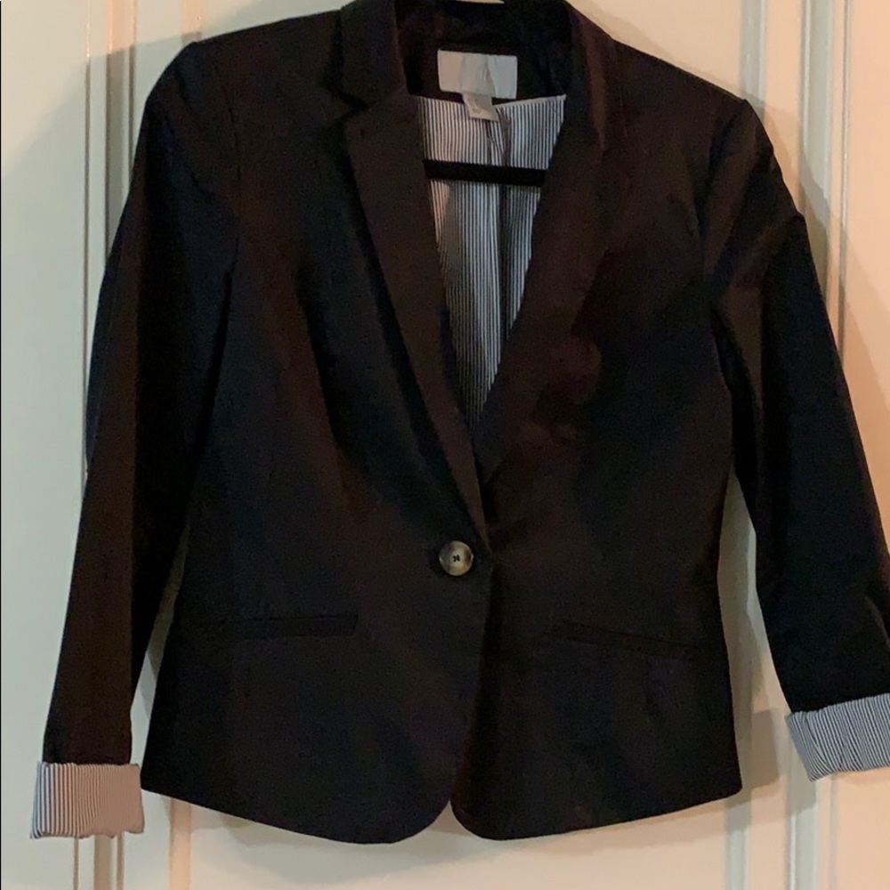 H&M black one button blazer - Picture 2 of 8